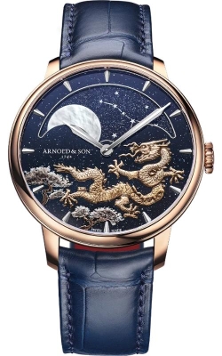 Arnold & Son Perpetual Moon CNY Dragon Blue Aventurine 41.5mm Watch 1GLBR.Z08A.C264A