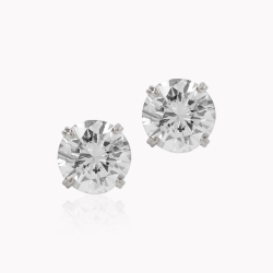 Four Prong Solitaire Diamond Stud Earring