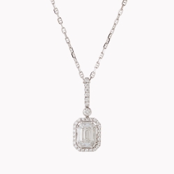 Emerald Cut Diamond Pendant Necklace