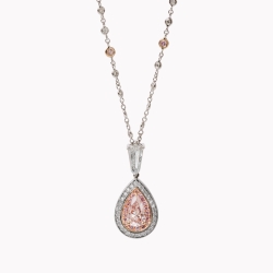 Pear Shaped Pink Diamond Necklace